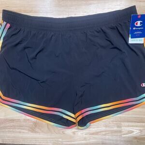 Champion Women’s Black Running Shorts 3XL With Brief Liner